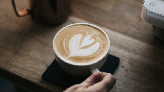 cappuchino with heart figure